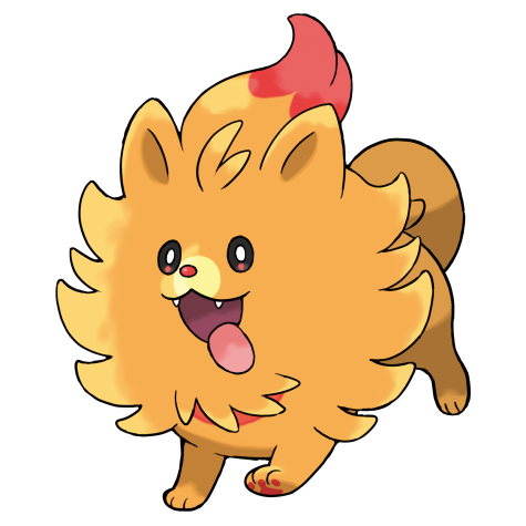 Pombon - fire type Pokemon starter from Gen 10